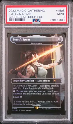 2023 MTG SECRET LAIR DROP FOIL #1505 TOTEC'S SPEAR PSA 9 - Image 1
