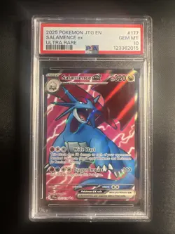 Pokemon TCG Salamence EX Full Art Holo Ultra Rare #177 PSA 10 - GEM MINT - Image 1