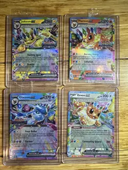 Pokemon TCG Prismatic Evolutions Eevee EX, Set Stamp Glaceon, Flareon, Jolteon - Image 1