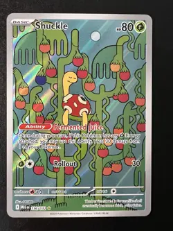 Shuckle 136/132 Me01: Mega Evolution Illustration Rare Holo Pokemon TCG NM - Image 1