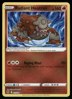 Radiant Heatran 027/189 Radiant Rare Holo NM Pokemon SWSH10: Astral Radiance - Image 1