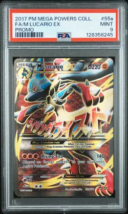 2017 POKEMON MEGA POWERS COLLECTION PROMO #55A FULL ART/M LUCARIO EX PSA 9 - Image 1