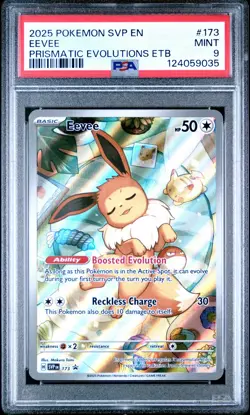 2025 POKEMON SVP EN-SV PRISMATIC EVOLUTIONS ETB PROMO #173 EEVEE PSA 9 - Image 1