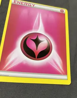 Pokemon ERROR Cut Miscut Alignment Dot 2013 Basic Energy Fire Fairy LP - Image 3