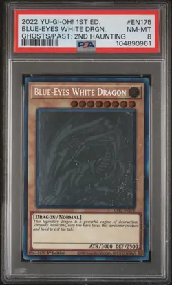 2022 YU-GI-OH! 1ST EDITION #EN175 BLUE-EYES WHITE DRAGON PSA 8 - Image 1