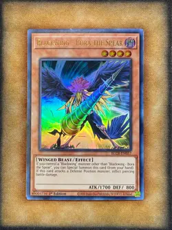 Yugioh Blackwing - Bora the Spear BLCR-EN057 Ultra Rare 1st Ed NM - Image 1