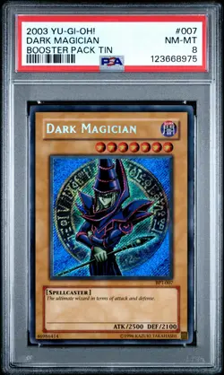 2003 YU-GI-OH! BOOSTER PACK TIN #007 DARK MAGICIAN PSA 8 - Image 1