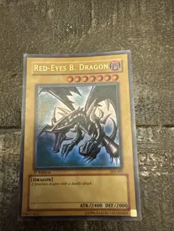 LP Yugioh Red-Eyes Black Dragon SDJ-001 Unlimited Edition Holo Rare Yu-Gi-Oh! - Image 1