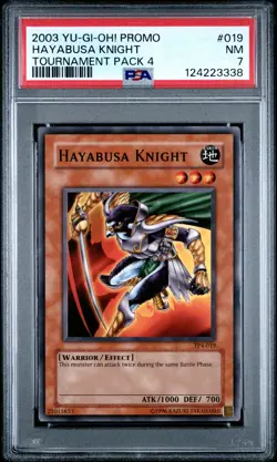 2003 YU-GI-OH! PROMO TP4-TOURNAMENT PACK 4 #019 HAYABUSA KNIGHT PSA 7 - Image 1