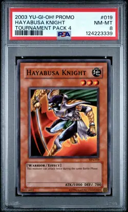 2003 YU-GI-OH! PROMO TP4-TOURNAMENT PACK 4 #019 HAYABUSA KNIGHT PSA 8 - Image 1