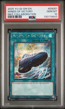 YU-GI-OH X Nike Promo Card Winds Of Victory Air Max 95 Spell Card PSA 10 - Image 1