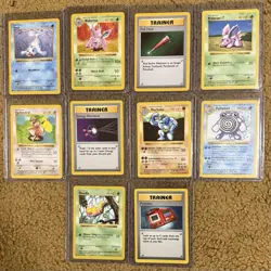 Pokemon Vintage TCG Cards Shadowless 1999 Base Set Lot (10) - Image 1