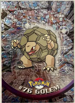 GOLEM #76, Series 1 - 2000, Topps TV Animation Edition Chrome Pokemon Card - Image 1