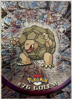 GOLEM #76, Series 1 - 2000, Topps TV Animation Edition Chrome Pokemon Card - Image 2