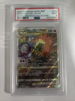 Pokemon TCG Charizard VSTAR SWSH262 Holo Black Star Promo Card PSA 9 - Image 1