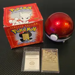 Pokemon 1999 Mewtwo 23K Gold Plated Card Burger King Box Pokeball Near Mint - Image 1