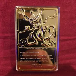 Pokemon 1999 Mewtwo 23K Gold Plated Card Burger King Box Pokeball Near Mint - Image 3