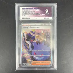 Morty's Conviction Trainer Card Pokemon SIR 221/162 ACE Mint 9 Temporal Forces - Image 1
