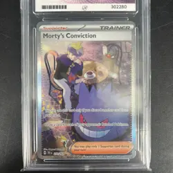 Morty's Conviction Trainer Card Pokemon SIR 221/162 ACE Mint 9 Temporal Forces - Image 3