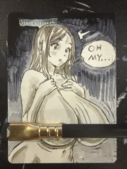 MTG Altered Art Anime Giant Growth Hand drawn - Image 1