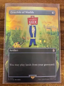MTG✨CRUCIBLE OF WORLDS Ext Art/Borderless 🌈 FOIL✨PIP Fallout MINT UNPLAYED ! - Image 1