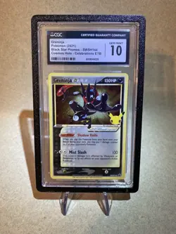 Pokemon 2021 Greninja Celebrations Gold Star Promo SWSH144 CGC 10 (With Guard) - Image 1