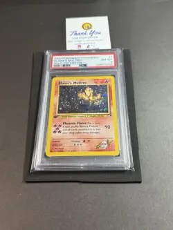 2000 POKEMON GYM HEROES #1 BLAINE'S MOLTRES HOLO-1ST EDITION [SWIRL] [PSA 8] 🌀 - Image 1