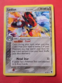 2006 Pokemon EX Dragon Frontiers #18 Ledian DS, R, NF/H, cd2 - Image 1