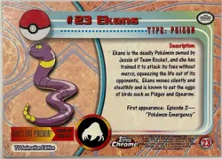 EKANS #23, Series 1 - 2000, Topps TV Animation Edition Chrome Pokemon Card - Image 5