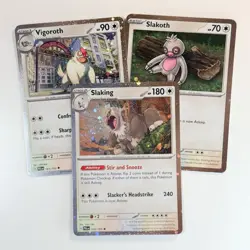 Vigoroth, Slaking, Slakoth (Cosmic Holo) - Pokemon Triple Whammy Tin Set - Image 1