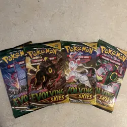 Evolving Skies Booster Pack Art Set of 4 Factory Sealed Pokemon TCG - Image 1