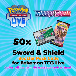 Pokemon TCG Live PTCGL PTCGO Online Codes: 50 Sword & Shield Base Booster Packs - Image 1