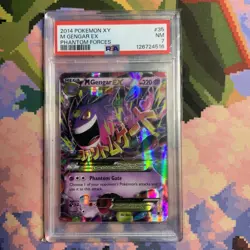 2014 Pokemon XY M Gengar EX Phantom Forces 35/119 PSA 7 - Image 1