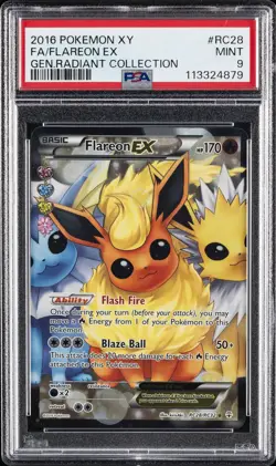 2016 POKEMON XY GENERATIONS RADIANT COLL #RC28 FULL ART/FLAREON EX PSA 9 - Image 1