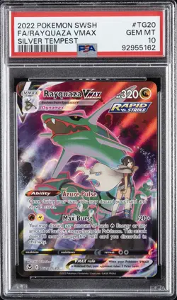 2022 POKEMON SWORD & SHIELD SILVER TEMPEST #TG20 FULL ART/RAYQUAZA VMAX PSA 10 - Image 1