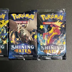 4x Pokemon TCG: Shining Fates Booster Pack Lot ART SET Factory Sealed - Image 3