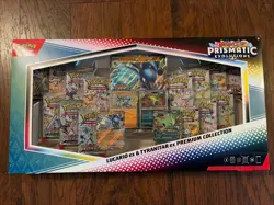 Pokemon TCG Prismatic Evolutions Lucario Ex + Tyranitar Ex Premium Collection - Image 1