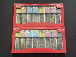 2x Pokemon Prismatic Evolutions 8 PACK Mini-Tins NEW [LOT OF 2] - Image 1