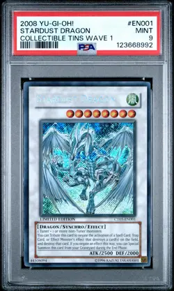 2008 YU-GI-OH! COLLECTIBLE TINS WAVE 1 #EN001 STARDUST DRAGON PSA 9 - Image 1