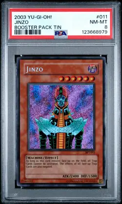 2003 YU-GI-OH! BOOSTER PACK TIN #011 JINZO PSA 8 - Image 1