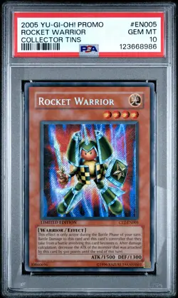 2005 YU-GI-OH! PROMO COLLECTOR TINS #EN005 ROCKET WARRIOR PSA 10 - Image 1