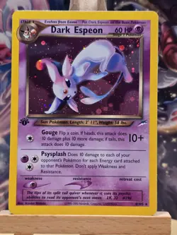 Pokemon TCG Dark Espeon Neo Destiny Holo Card 4/105 1st Edition ⚡Rare⚡ - Image 1