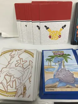 Large Lot of Pokemon TCG 239 Card Sleeves and 28 Dividers - Image 2