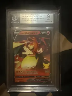 Pokemon 2019-22 Lance's Charizard V Promo Card Graded Beckett 9 Mint - Image 1