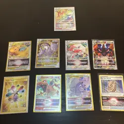 9 Pc Lot Assorted Gold VSTAR Pokemon Cards TCG with Turbo Patch + Sky Seal Stone - Image 1