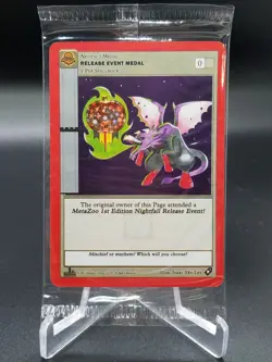 Nightfall Release Event Medal MetaZoo 1st Edition Promo Card. NM/MINT Sealed - Image 1