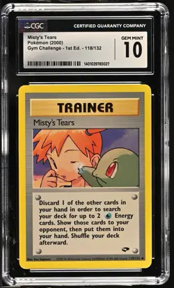 CGC 10 Gem Mint Misty's Tears 2000 Gym Challenge 118/132 Pokemon Card - Image 1