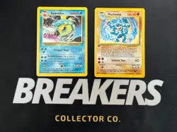 1999 Base Set Vintage Pokemon 2 Card Lot: Holo 1st Edition Machamp & Gyarados - Image 1