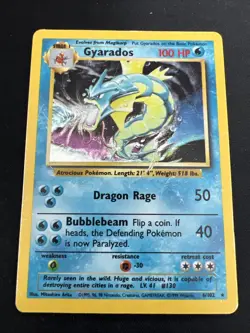 1999 Base Set Vintage Pokemon 2 Card Lot: Holo 1st Edition Machamp & Gyarados - Image 2