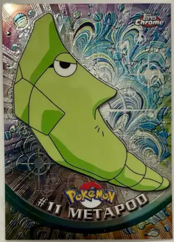 METAPOD#11, Series 1 - 2000, Topps TV Animation Edition Chrome Pokemon Card - Image 2
